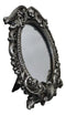 Gothic Baroque Style Masque of The Black Roses Skull Table Or Wall Mirror Decor