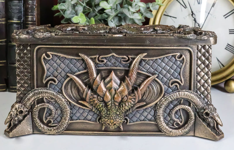 Fantasy Guardian Dragons Baphomet Horned Goat And Skulls Decorative Jewelry Box
