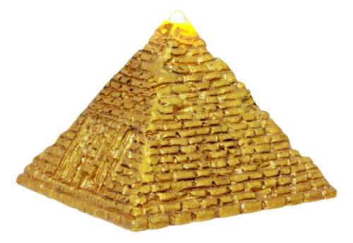 Ebros Small Golden Egyptian Giza Golden Pyramid Figurine with LED Light 3.25"L