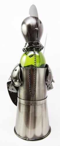 Medieval Suit of Armor Knight Hand Made Metal Wine Bottle Holder Caddy Decor
