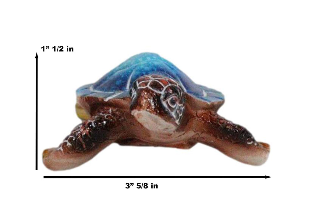 Blue Coastal Ocean Marine Giant Sea Turtle Miniature Figurines Pack Of ...