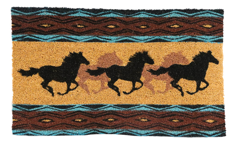 Southwest Vectors Galloping Horses Coir Coconut Fiber Floor Mat Doormat 29"X17"