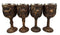 Ebros Odin Valkyrie Loki Battle Longship 7oz Resin Wine Goblet Chalice Set of 4