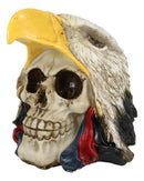 Native Tribal Indian Warrior Chief Bald Eagle Headdress Cape Hat Skull Figurine