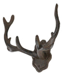 Cast Iron Vintage Western Rustic Stag Deer Crown Antlers Wall Coat Keys Hooks