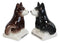 Ceramic 'Not Fat' Black Brown Huskies Dogs Salt And Pepper Shakers Figurine Set