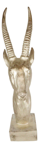 Ebros Golden African Gazelle Antelope Bust Head Sculpture with Trophy Base 16" Tall