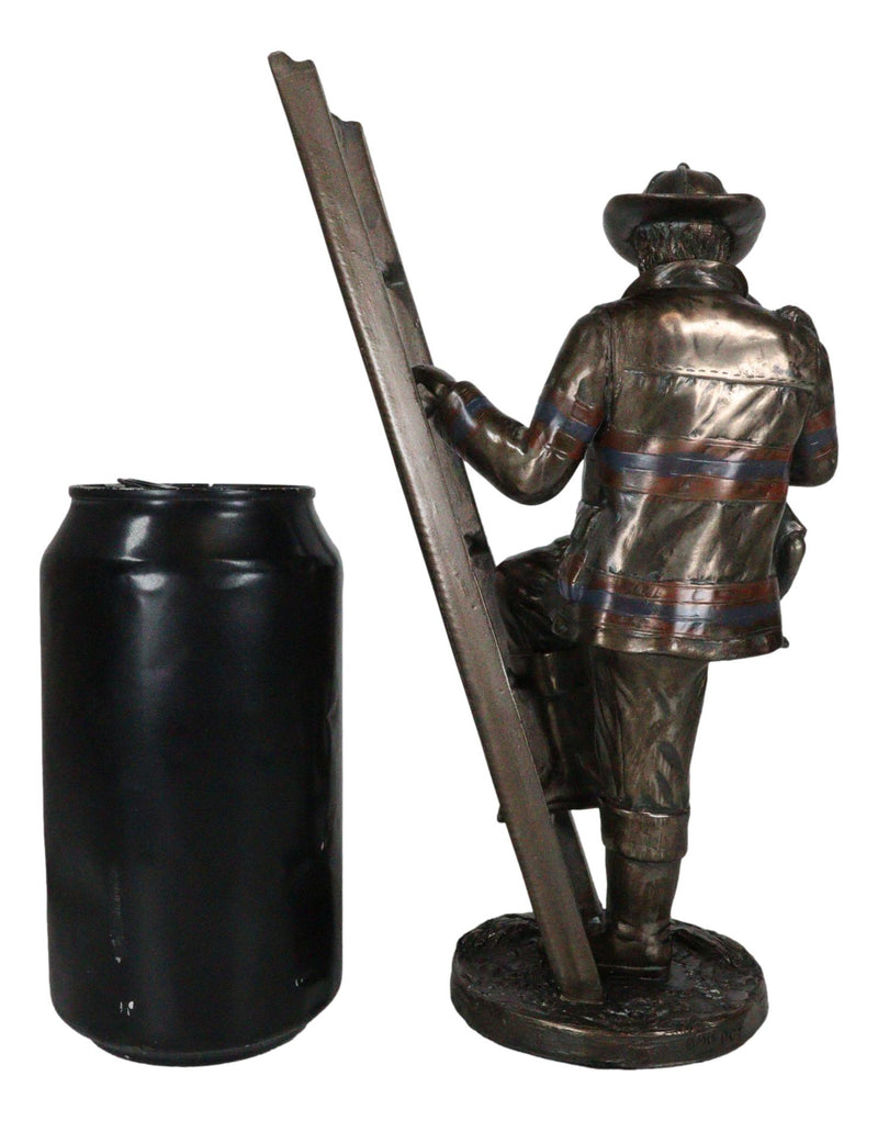 Brave Fireman Fire Fighter Hero Saving Child Descending From Ladder Figurine