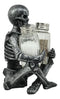 Ebros Gothic Sitting Skeleton Salt And Pepper Shakers Holder Figurine Set 6.25"H