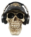 Skater Boy R&B Funk Rap Music Fanatic With Headphones Set And Black Hat Skull