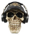Skater Boy R&B Funk Rap Music Fanatic With Headphones Set And Black Hat Skull