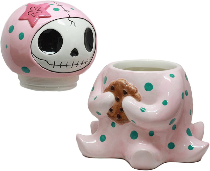 Furrybones Octopee Pinkie Octopus Ceramic Cookie Jar Collectible Cute Skeleton