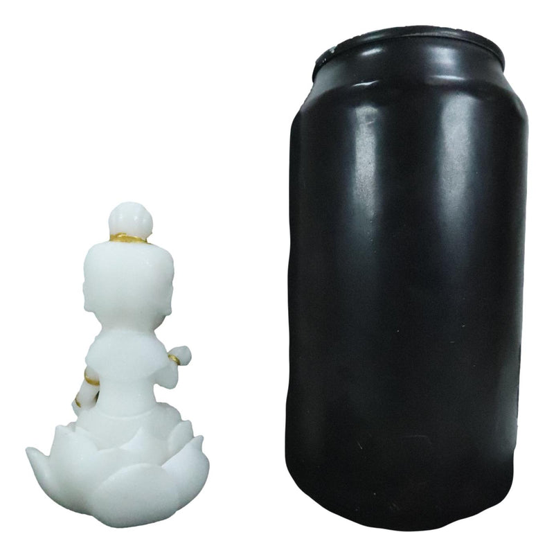 Cultural Art Amitabha Buddha Seated On Lotus Feng Shui Zen Vastu Mini Figurine