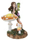Tribal Fairy With Purple Potion Gourd And White Rabbit By Mushrooms Figurine