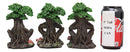 Wiccan Forest Spirit Deity See Hear Speak No Evil Greenman Tree Ents Statue Set