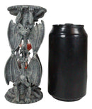 Guardian Gargoyle Dragons On Gothic Tower Pedestal Pillars Sand Timer Figurine