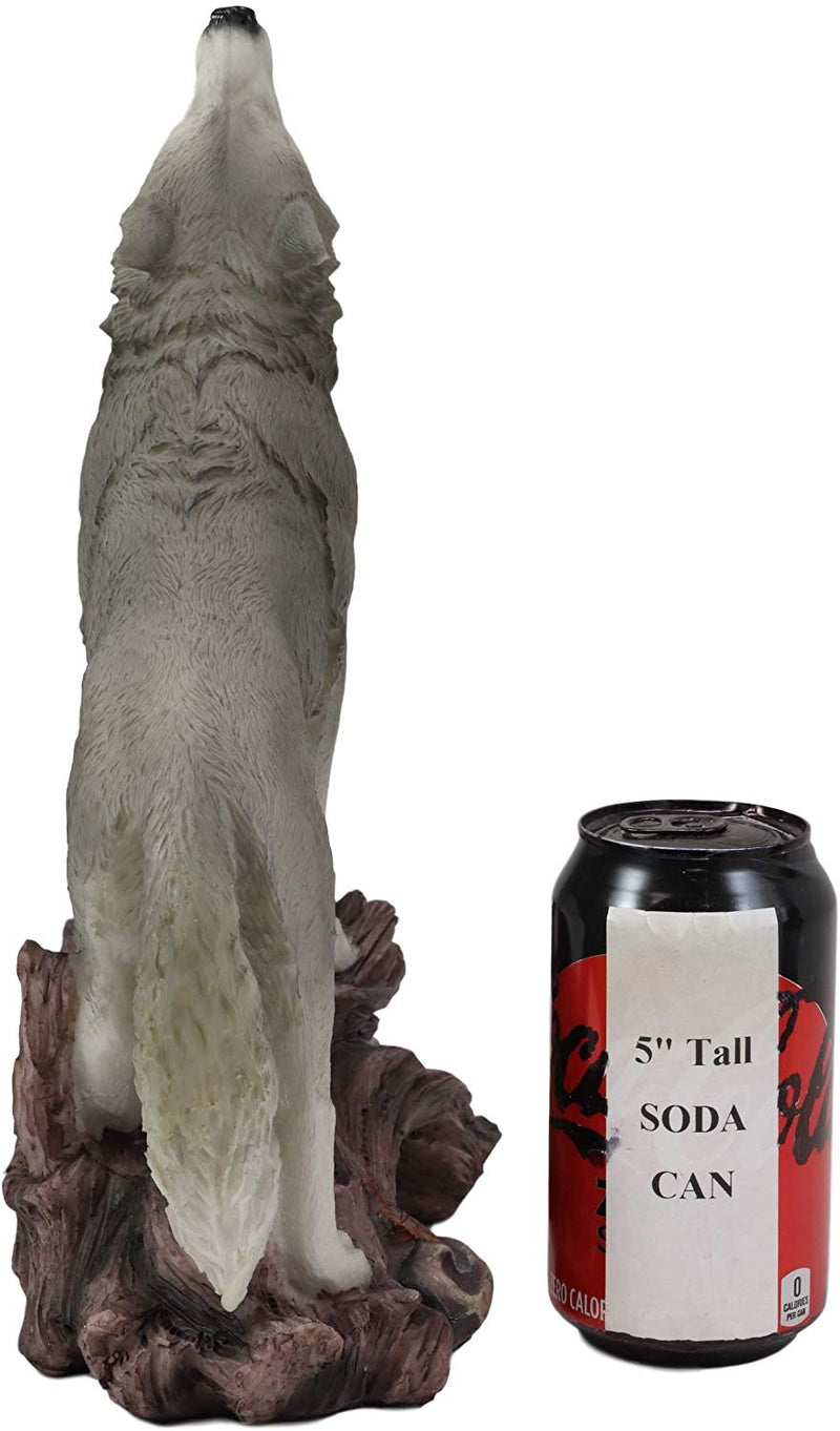 Large Cries Of The Night Howling Alpha Gray Wolf Statue 12"H Spirit Wolves Decor