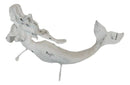 Rustic White Stone Finish Nautical Ocean Siren Mermaid 2 Prong Wall Hook Decor