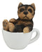 Ebros Realistic Mini Yorkie Teacup Statue 3" Pet Pal Yorkshire Terrier Dog Figurine