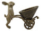 Ebros Gift 12" Long Aluminum Rustic Whimsical Bunny Rabbit Pushing Wheelbarrow Cart Flowers Or Plants Planter Garden Statue Or As Wine Bottle Holder Valet Decorative Rabbits Accent Decor