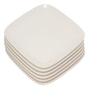 Ebros Contemporary 6.5" Square White Jade Melamine Dessert Plates Pack Of 6