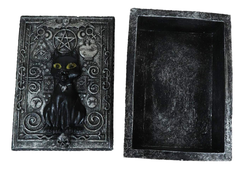 Fortune Telling Triple Moon Black Cat Wicca Tarot Cards Decorative Box Figurine