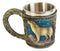 Celtic Howling Gray Wolf At Starry Night Mountains Coffee Mug & Wine Goblet Set