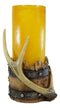 Western Stag Deer Antler With Country Barrel Hurricane Night Light Figurine