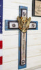 Large Western USA Air Force Patriotic Bald Eagle Emblem Blue Memorial Wall Cross