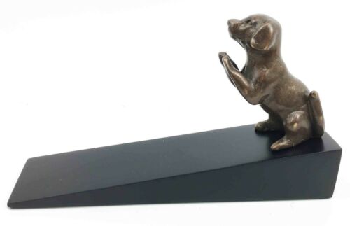 Brass Made Adorable Begging Labrador Retriever Dog Door Stop Stopper Wedge