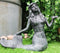 13"L Cast Iron Large Nautical Siren Mermaid Holding Starfish Verdi Green Statue