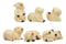 Whimsical Farm Baby Porky Pig Piggies Set of 6 Figurines 3"H Small Statues Decor