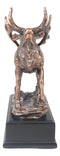 Large Wapiti Bull Elk Deer Rustic Bronze Electroplated Finish Statue With Base