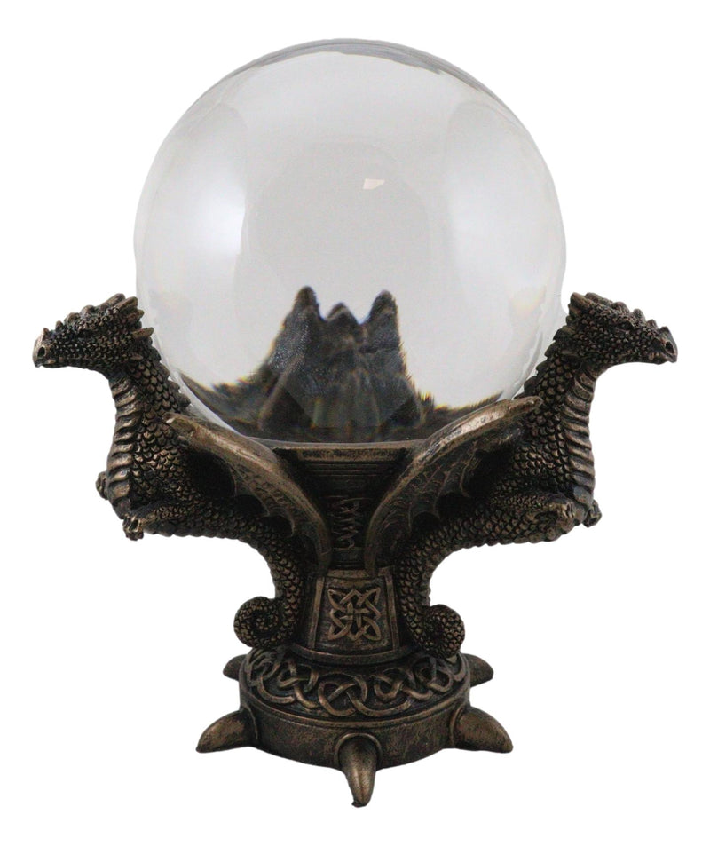 Celtic Guardian Leviathan Trinity Dragon Meditation Gazing Ball Wicca Figurine