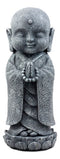 Japanese Namaste Praying Jizo Monk Standing On Lotus Flower Figurine 9.75"H