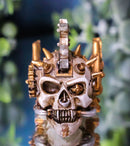 Steampunk Geared Metalhead Spiked Mohawk Cyborg Skull Mini Figurine Sci Fi Decor