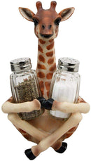 Safari Giraffe Wine Bottle and Salt and Pepper Shakers Holder Kitchen Figurine