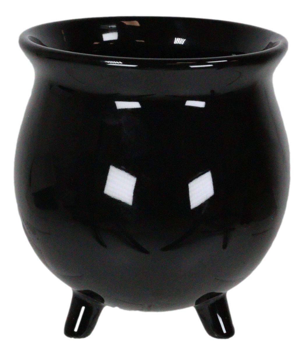 Ceramic Wicca Hocus Pocus Witch Potion Broil Black Cauldron Mug Cup With Handle - Ebros Gift