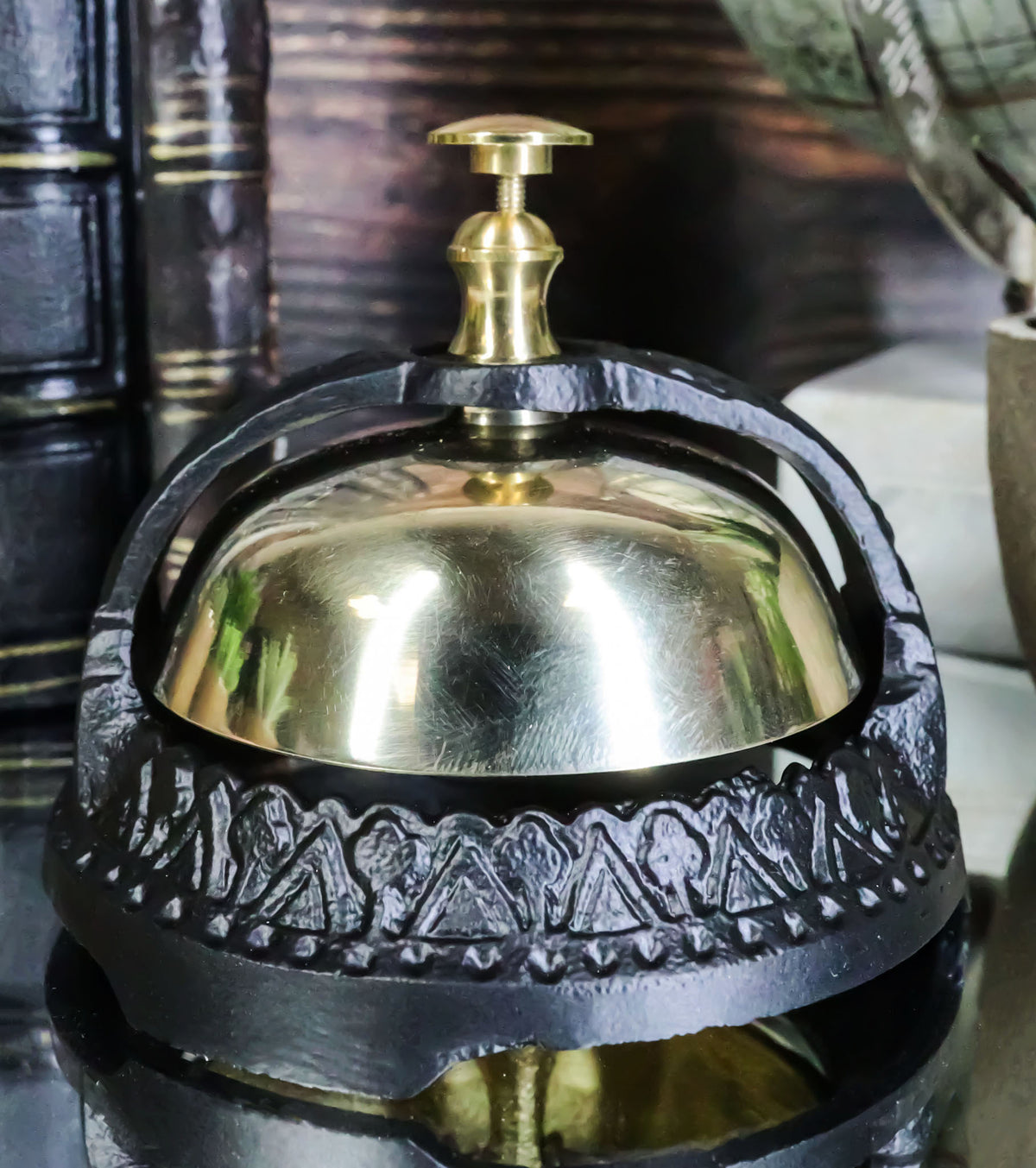 Vintage Antique Style Ornate Victorian Small Front Desk Hotel Bell Paperweight