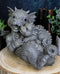 Ebros Garden Dragon Family Mommy and Me Time Statue 8" Long Cute Baby On Mother's Bosom Dragons Faux Stone Resin Finish Figurine Fantasy Home Decor