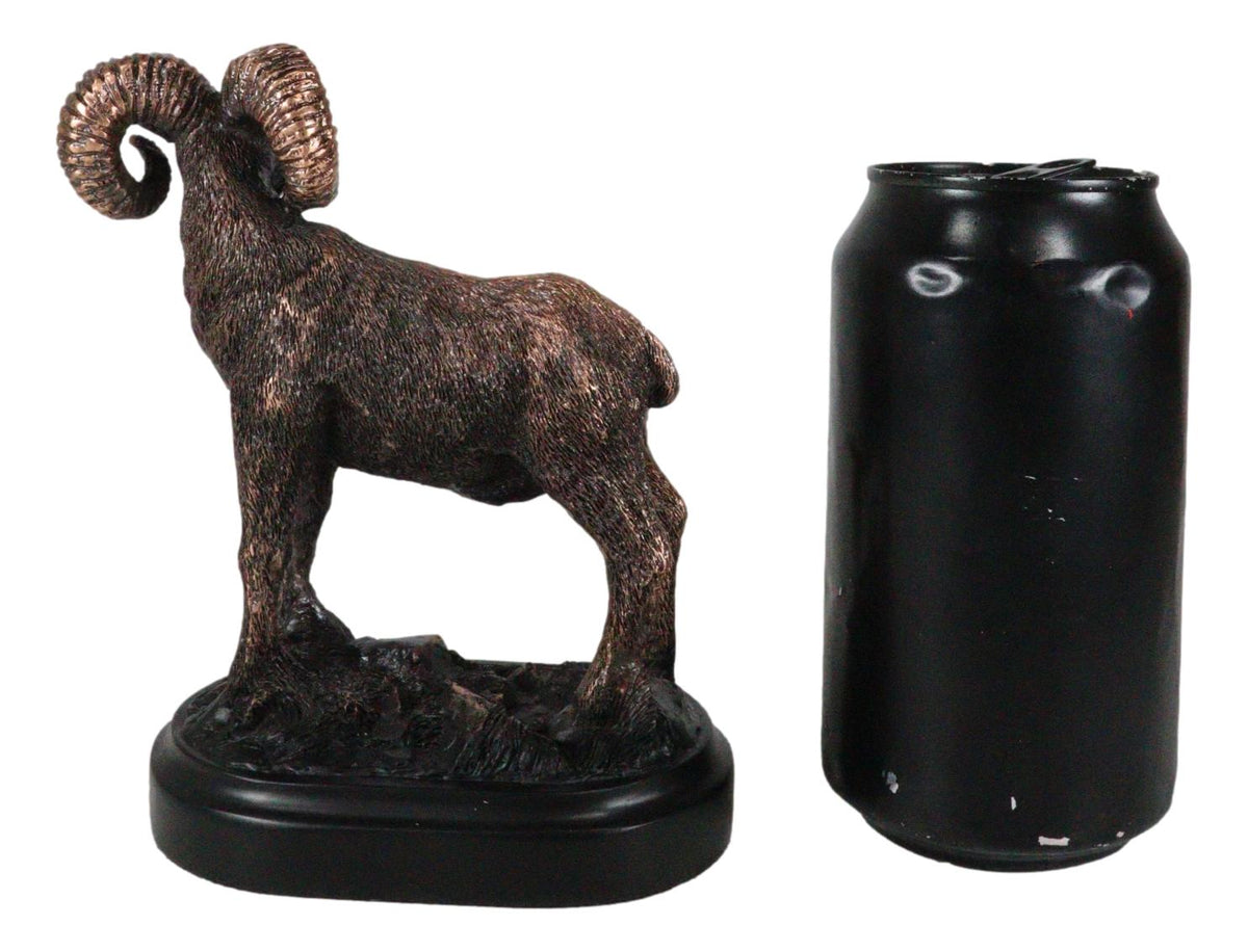 Wildlife Animal Taxidermy Bighorn Sheep Ram On Grassland Figurine With Base
