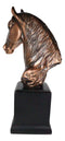 Western Wildlife Long Mane Horse Stallion Head Bust Figurine With Trophy Base