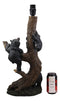 Ebros Whimsical 3 Adventurous Black Bear Cubs Climbing Stunted Tree Table Lamp