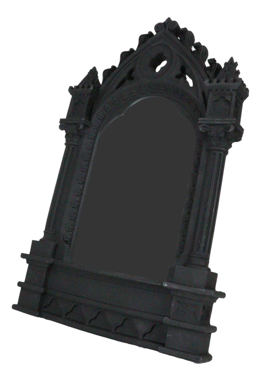 Medieval Gothic Cathedric Desktop Or Wall Vanity Dresser Mirror Plaque Decor