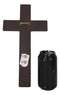 Rustic Western Colorful Horses Breeds Faux Tooled Leather Finish Wall Cross 11"