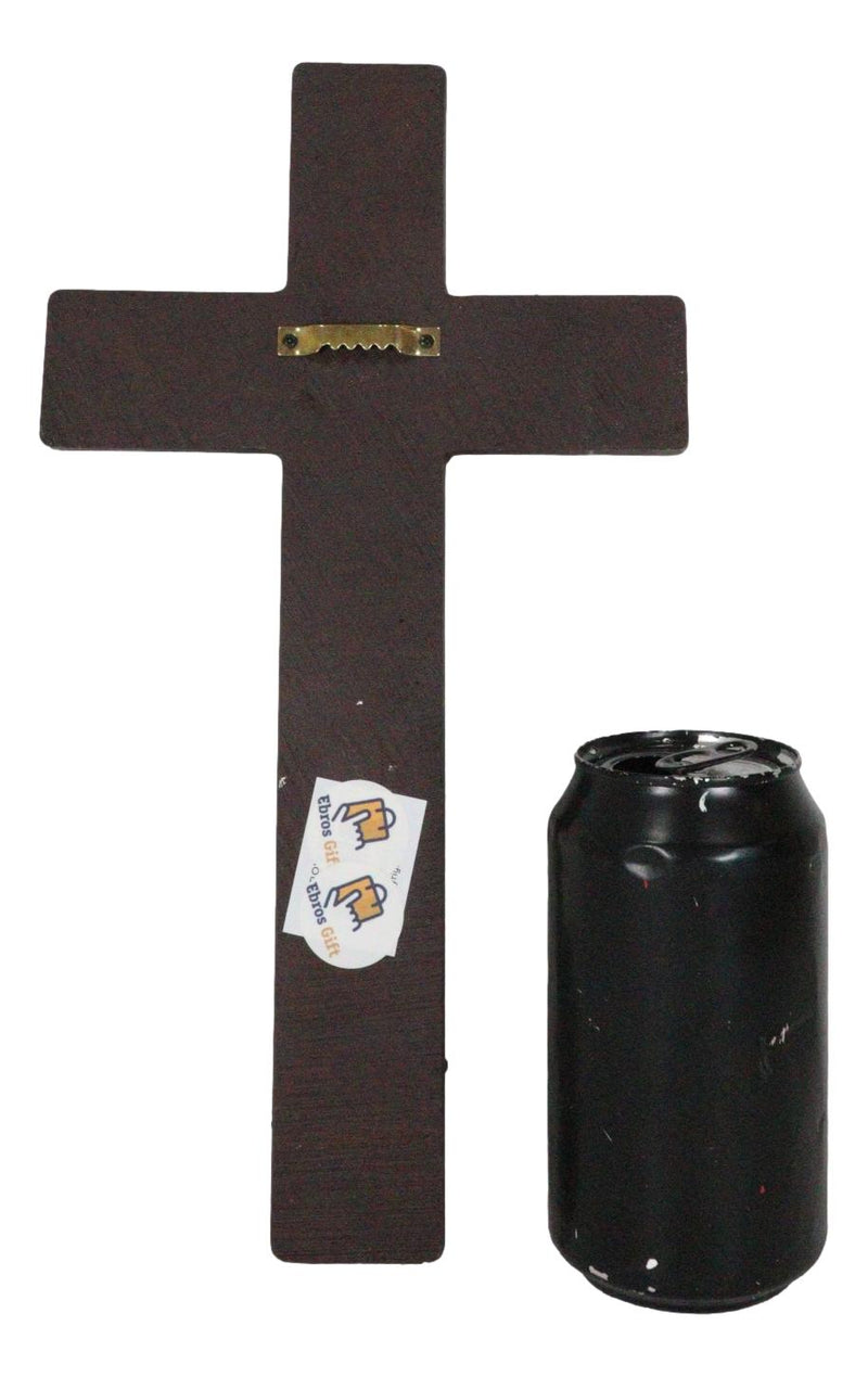 Rustic Western Colorful Horses Breeds Faux Tooled Leather Finish Wall Cross 11"