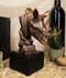 Black African Rhinoceros Bust Statue 7.5"H Rhino Monolith Bronze Electroplated