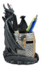 Medieval Saint George Dragon Guarding Medieval Knight Helmet Pen Holder Statue