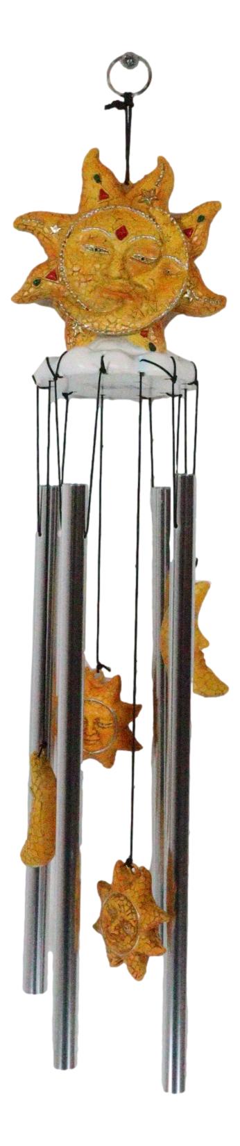 Mosaic Helios God Sun And Moon Face Harmony Wind Chime Mobil Patio Garden Decor