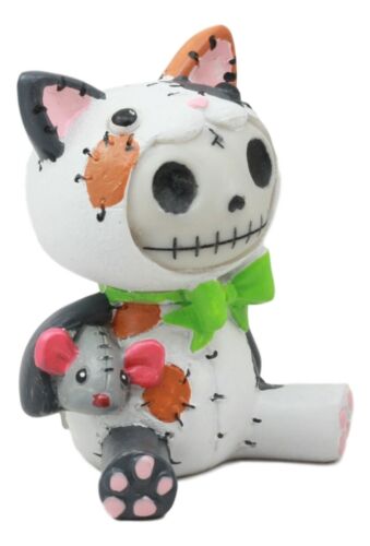 Ebros Furrybones Stitched Doll Calico Cat Skeleton Figurine 3"H Cat Mao Mao